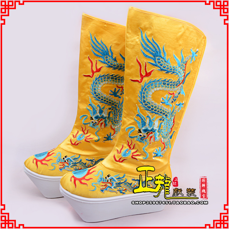 天门皇帝龙靴变脸靴绣龙靴子厚底官靴 好龙高靴