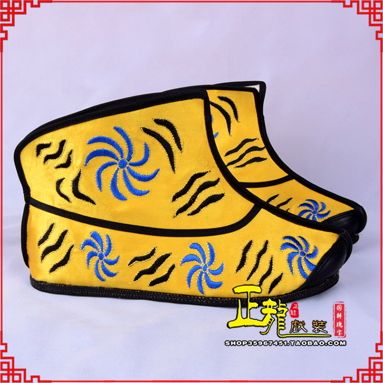 天门.美猴王靴子虎纹靴金黄快靴 猴鞋