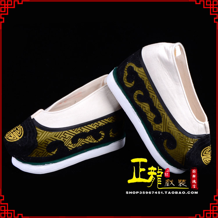 天门戏鞋方口鞋老生鞋老旦鞋三义斋纸底内高福字履